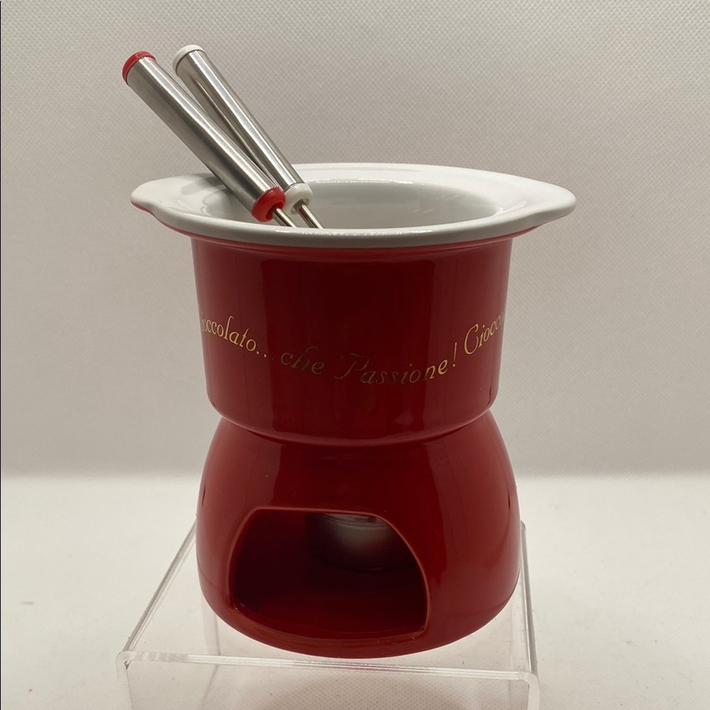 Red Mini Chocolate Fondue Set